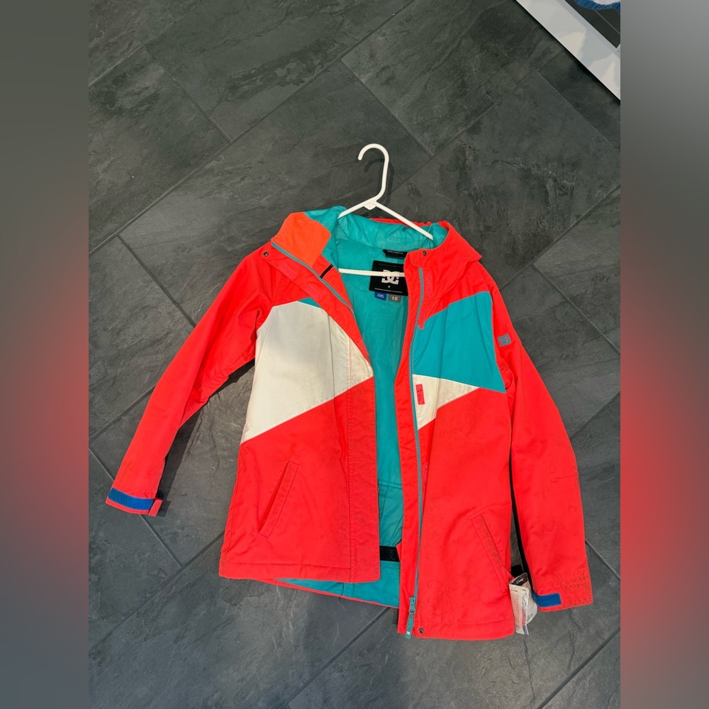 DC Kids Raincoat in Red and Teal